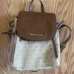 Michael Kors Brown and Beige Backpack